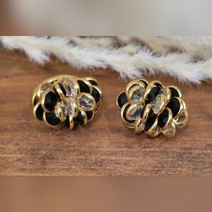 Glamourus Crystal Cluster Stud Post Earrings Vintage Monet